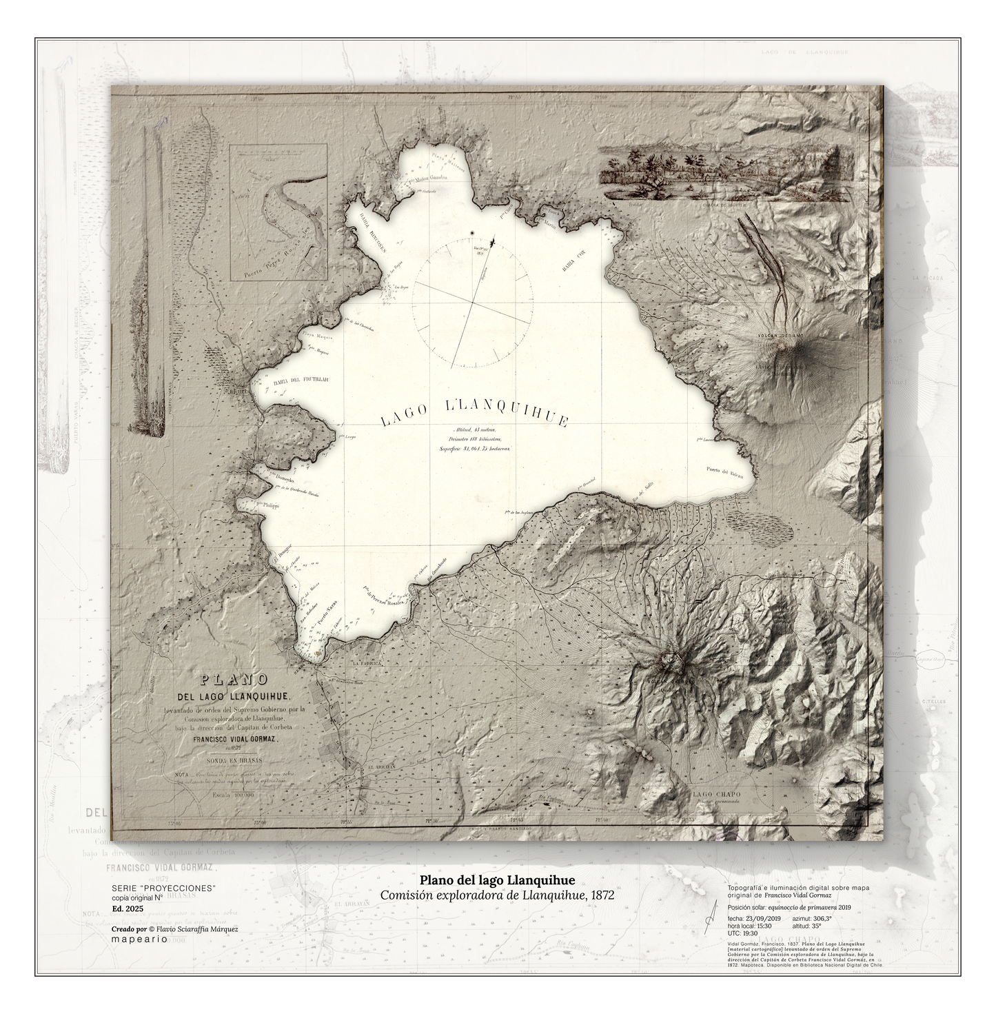 Plano del lago Llanquihue | Comisión exploradora del Llanquihue, 1872