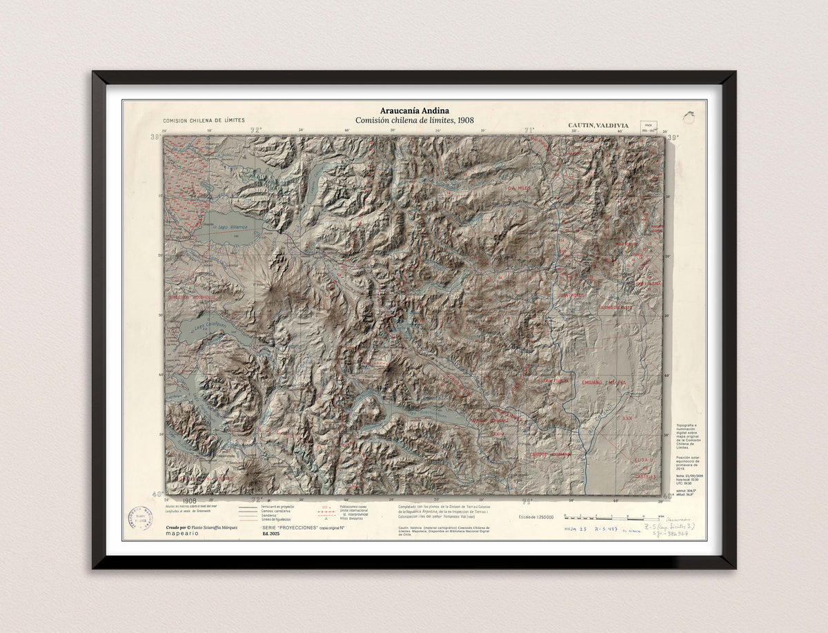 Mapa histórico de la Araucanía andina