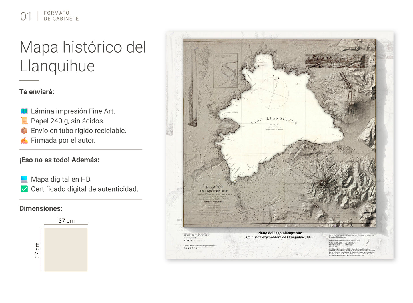 Plano histórico de la Comisión exploradora del Llanquihue