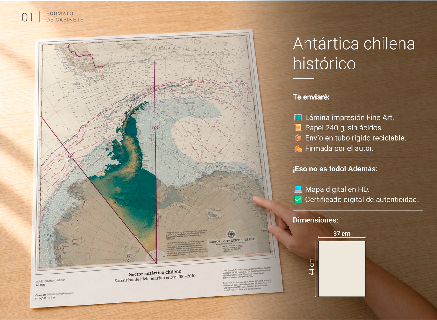 Antártica chilena histórico con datos de hielo marino